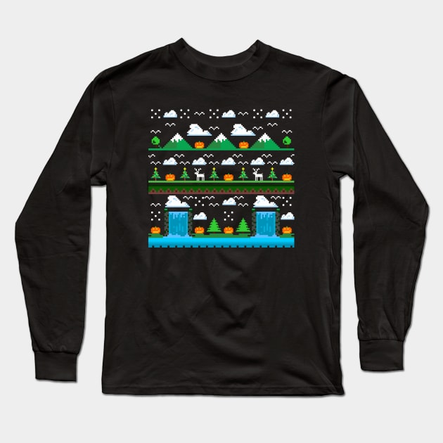 landscape pixel Long Sleeve T-Shirt by spoilerinc